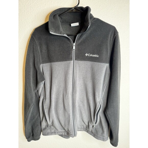 Columbia Men’s M Gray Full-Zip Fleece Jacket Outdoor Hiking Camping Layering - Picture 2 of 16